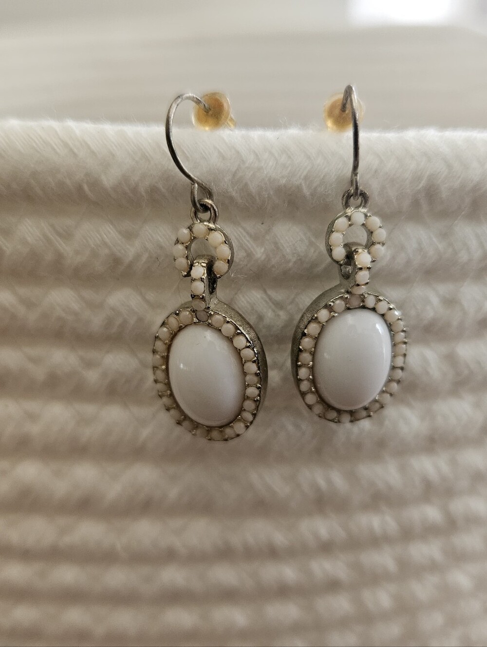 Classic White Drop Earrings - Elegant Women's Jewelry